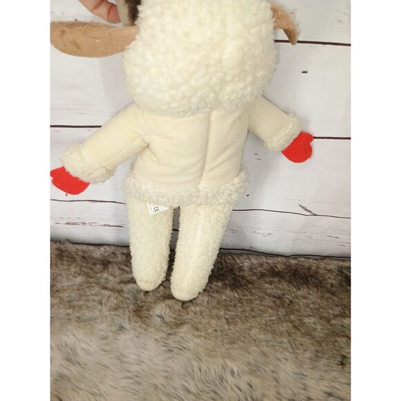 Vintage Lamb Chop Plush‎ Toy 1993 Shari Lewis Puppet With Red Mittens & Buttons - Picture 2 of 7